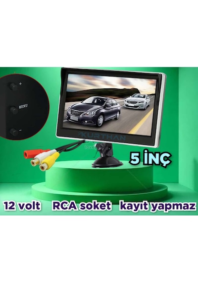 5'' Cam Vantuzlu Kayıtsız Araç Monitörü Kamerasız 12 Volt