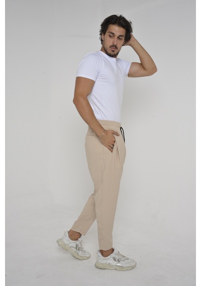 Baykim Sports Wears Unisex Modern Şalvar Pantolon Krem