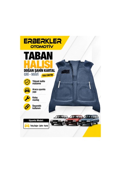 Taban Halısı Siyah Tofaş Şahin Doğan Kartal Uyumlu - Erb1845