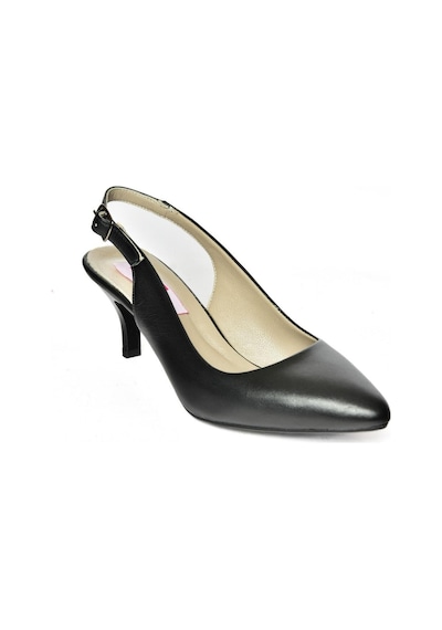Fox Shoes S908002303 Siyah Hakiki Deri Alçak Topuklu Kadın Ayakkabı Siyah