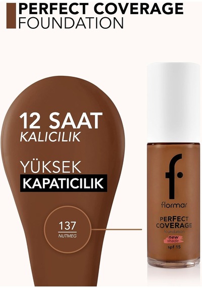 Perfect Coverage Yoğun Kapatıcı Su Bazlı Fondöten Sıcak Alt Ton -137 Nutmeg-8682536070676 Çok Renkli