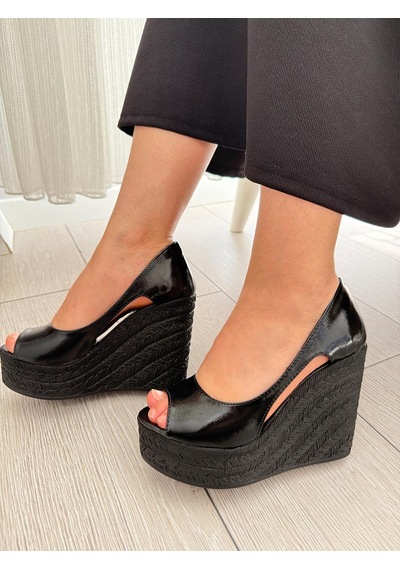Asmi Shoes Kadın Belon Siyah Kırışık Rugan 11 Cm Platformlu Dolgu Topuklu Ayakkabı Siyah Rugan Kırışık Siyah Asmi Shoes Kadın Belon Siyah Kırışık Rugan 11 Cm Platformlu Dolgu Topuklu Ayakkabı Siyah Rugan Kırışık Siyah