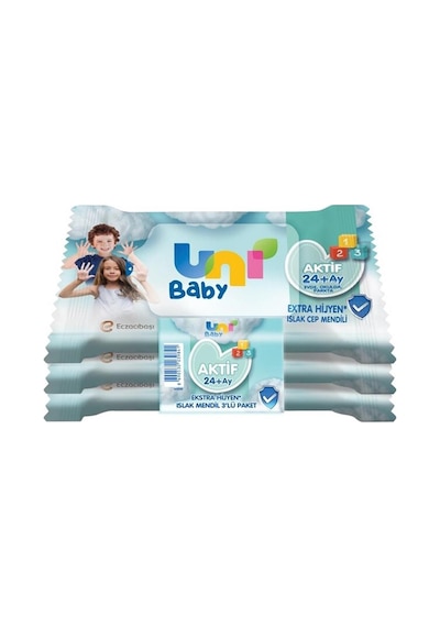 Uni Baby Islak Cep Mendil 15 Li 3 Lü Avantaj Paketi