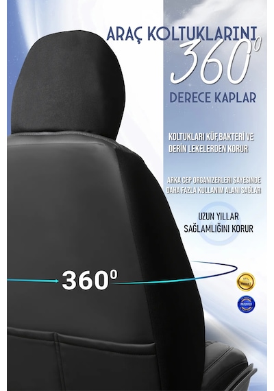 Opel Vectra C Lüx Full Deri Oto Koltuk Kılıfı Ön Arka Takım Exclusive Siyah