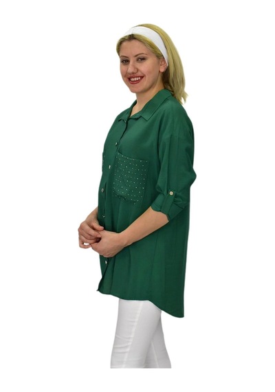Kadın Cep Taşlı Ayrobin Gömlek Bgl-st03699 001