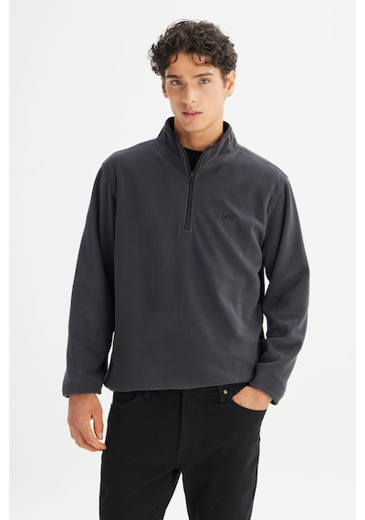 Lee Regular Fit Normal Kesim Fermuarlı Dik Yaka Polar Gri