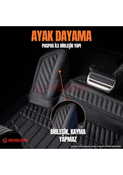 Paspasları, Fiat Egea Hb 2015 3d Lazer Ölçülü Kokusuz Kaymaz Önvearka