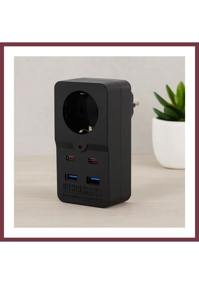 Storeşahin Termal Akım Korumalı Duvar Prizi - 1 Priz, 2xusb, 2xtype-c 10a/2500w Siyah Shn0720