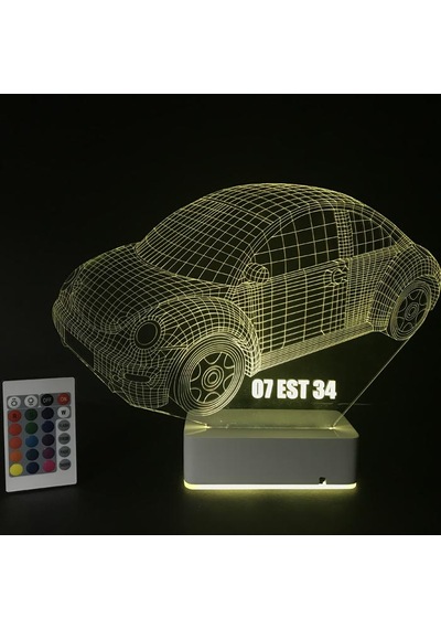 Kişiye Özel 3D Plakalı Araba Masaüstü Led Lamba