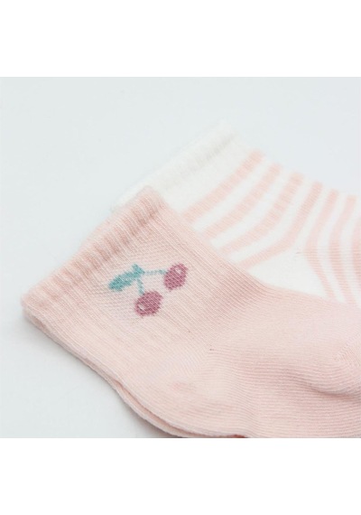 Bistyle 2'li Soket Çorap 10139 Pembe-ekru