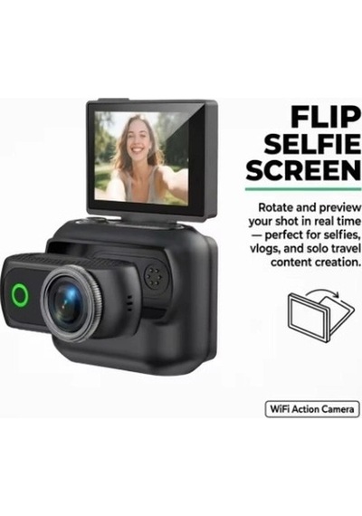 1080p Dijital Video Kamera 32gb Kart Dijital Vlog Fotoğraf Makinesi Türkçe Siyah Standart