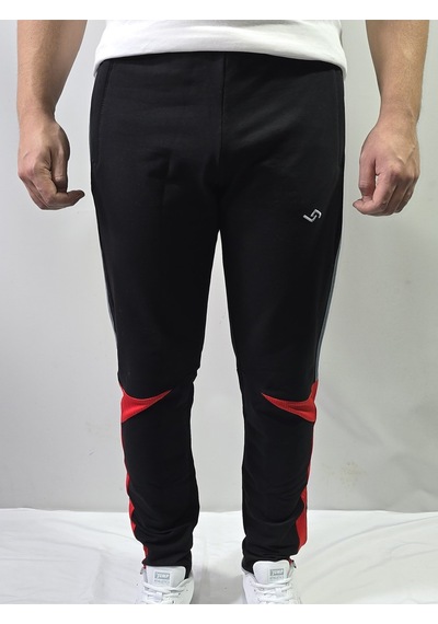 Jump Erkek Pamuklu 2 İplik Slim Fit Fermuarlı Paça Eşofman Altı Siyah
