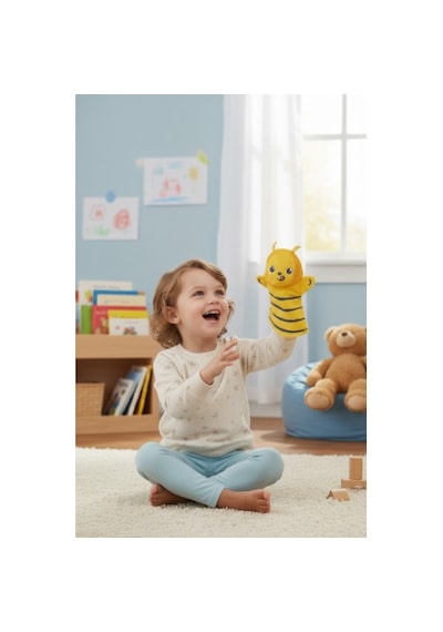 Toys2you Büyük Boy Keçe El Kuklası - Arı Sarı - Siyah