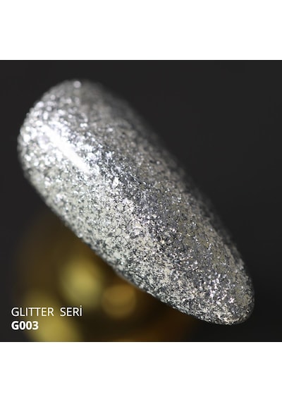 Momo Professional Glitter Kalıcı Oje G003 Yoğun Gümüş Parıltılı 14 Ml