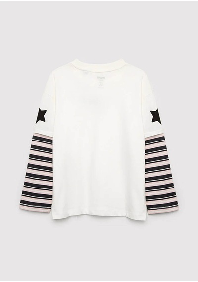 Mavi Kuromi Baskılı Ekru Kız Çocuk T-shirt M7610480-70057