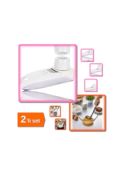 Spiral Çırpıcı + Sarımsak Rendesi Hazneli - Kullanışlı Mutfak Seti Def456 Plastik Diğer