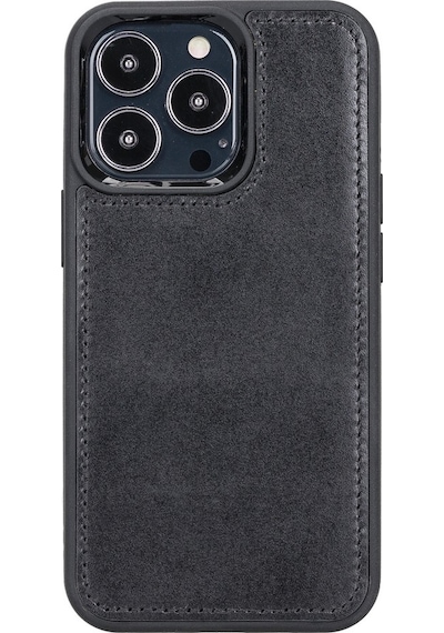 Plm Apple İphone 13 Pro Uyumlu Deri Cüzdanlı Kılıf Rst1 Siyah Acı Kahverengi