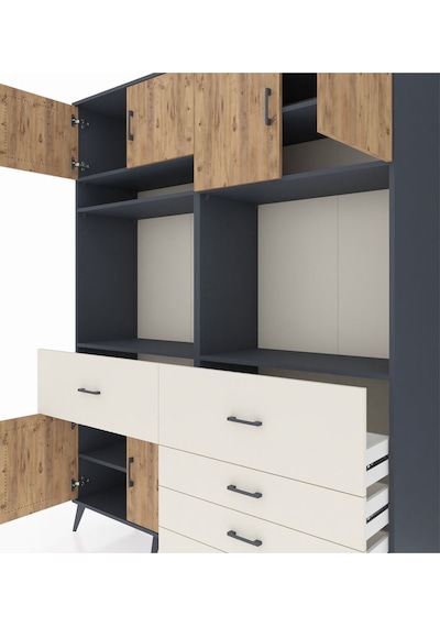 Hyperion Gardrop 7 Raflı 5 Çekmeceli 6 Kapaklı 176x44x221 Antrasit-çam/aytaşı Çam/aytaşı Hyperion Gardrop 7 Raflı 5 Çekmeceli 6 Kapaklı 176x44x221 Antrasit-çam/aytaşı Çam/aytaşı