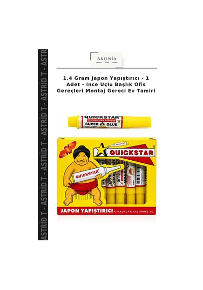 1.4 Gram Japon Yapıştırıcı - 1 Adet - İnce Uçlu Başlık Ofis Gereçleri Montaj Gereci Ev Tamiri