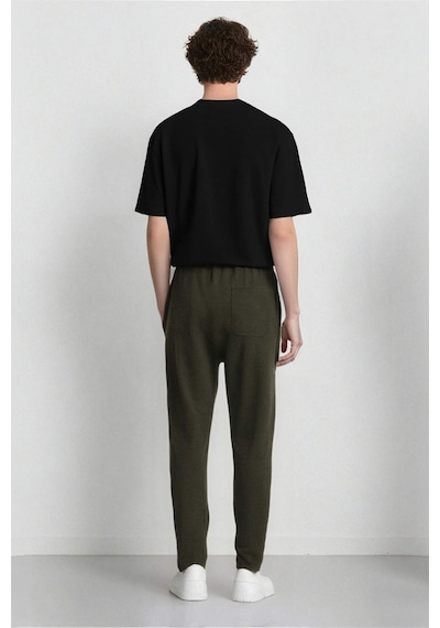 DeFacto Kışlık Jogger Pantolon Beli Bağcıklı Cepli Düz Paça D8641AX24AUKH244 Haki