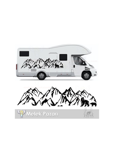 Ayılar Ve Dağ Kamp, Karavan, Off Road Sticker