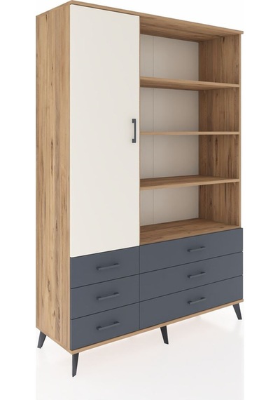 Hyperion Dolap 8 Raflı 6 Çekmeceli Tek Kapaklı 132x44x195 Çam-aytaşı/antrasit Aytası/antrasıt Hyperion Dolap 8 Raflı 6 Çekmeceli Tek Kapaklı 132x44x195 Çam-aytaşı/antrasit Aytası/antrasıt