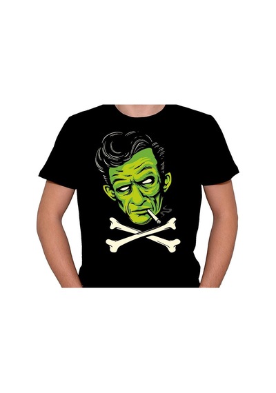 Johnny Cash Frankenstein Psycho Tişört Unisex T-shirt 001
