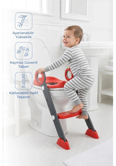 Babyjem Basamaklı Katlanır Klozet Adaptörü Antrasit