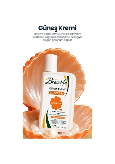 Bravelife C Vitamini Yüz Temizleme Jeli Ve Spf 50+ Güneş Koruyucu 2 Li Cilt Bakım Seti