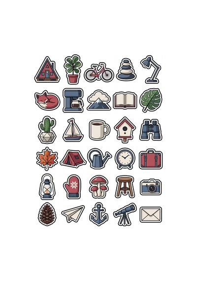 Sanat Tasarım Minimalist Sticker Seti 150 Adet - 5'li Mega Paket - Laptop Defter Ajanda Etiketi Çok Renkli