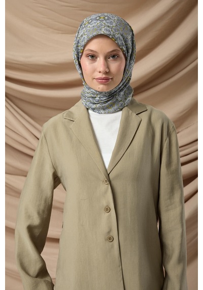 Silk Home Soft Eşarp 73093-22 Asit, Yağ Yeşili, Gri, Ekru