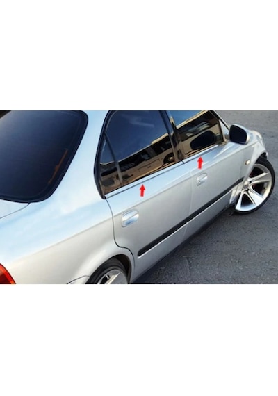 Honda Civic 1996-2002 Sedan Krom Cam Çıtası 4 Kapı 4 Parça P.Çeli