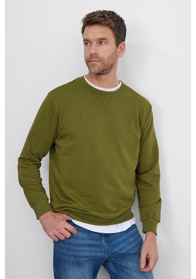 Tudors Unisex Relax Fit Rahat Kesim %100 Pamuk 3 İplik Basic Yeşil Bisiklet Yaka Sweatshirt-35151 Yeşil Tudors Unisex Relax Fit Rahat Kesim %100 Pamuk 3 İplik Basic Yeşil Bisiklet Yaka Sweatshirt-35151 Yeşil