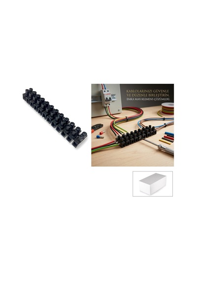 Ars Kod Plastik Sıra Klemens No-2 Siyah - 50'li Paket