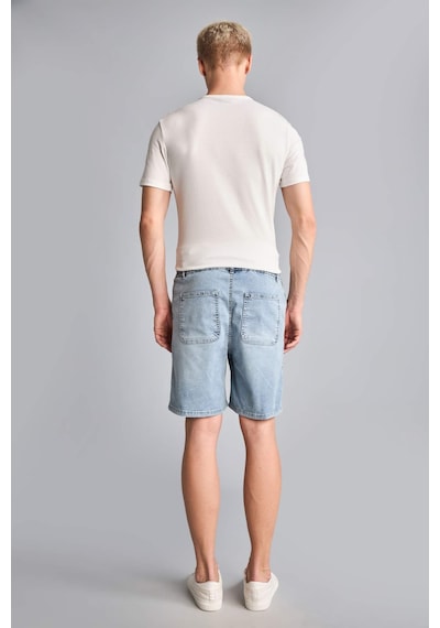 Defacto Relax Fıt Esnek Belli Jean Bermuda Şort H8869ax26smnm39 Mavi-nm39