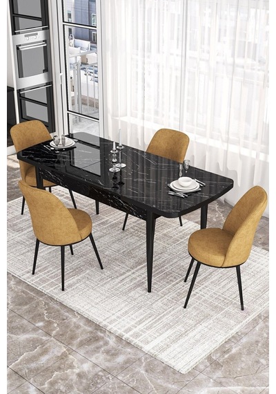Canisa Kor Serisi 70x114 Açılabilir Mutfak Masası Takımı Siyah Mermer Desen Masa 4 Cappucino Sandalye Masa Siyah Mermer Desen Sandalye Cappucino Canisa Kor Serisi 70x114 Açılabilir Mutfak Masası Takımı Siyah Mermer Desen Masa 4 Cappucino Sandalye Masa Siyah Mermer Desen Sandalye Cappucino