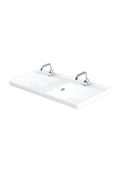 Lapino Quattro 120 CM Konsollu Etejerli Çift Bölme Lavabo Beyaz R