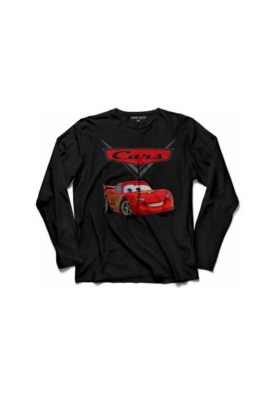 Cars Şimşek Mcqeen Arabalar Logo Uzun Kollu Tişört Baskılı Çocuk T-shirt 001