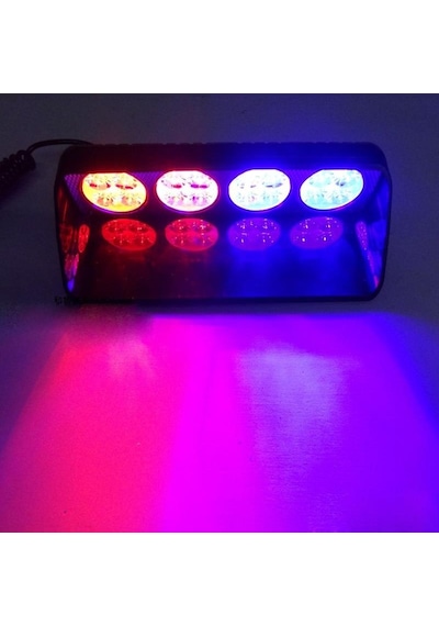 Cam İçi Çakar Lamba Uzaktan Kumandalı 16 Led 24W 12V Kırmızı-Mavi
