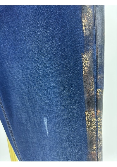 Zanessi Fashıon Büyük Beden Beli Lastikli Likralı Denim Kadın Pantolon Lacivert