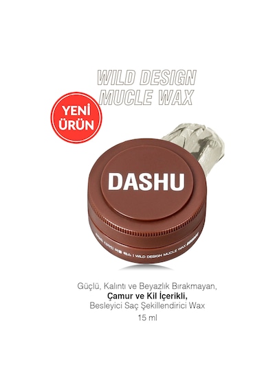 Güçlü, Kalıntı Bırakmayan, Çamur Ve Killi, Besleyici Dashu For Men Wild Design Mucle Wax 15ml