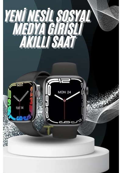Mey İthalat Yeni Model Akıllı Saat Dokunmatik Ekran Unisex Amoled Ekran 44 Mm