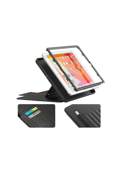 Apple Uyumlu iPad 9. Nesil 10.2" Kılıf Multifunction Leather Case A2602