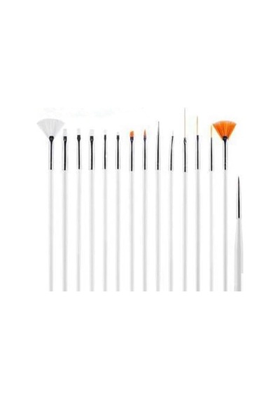 Nail Art Tırnak Süsleme Fırça Seti 15 Li Set Profesyonel Boyama Fırçası Siyah