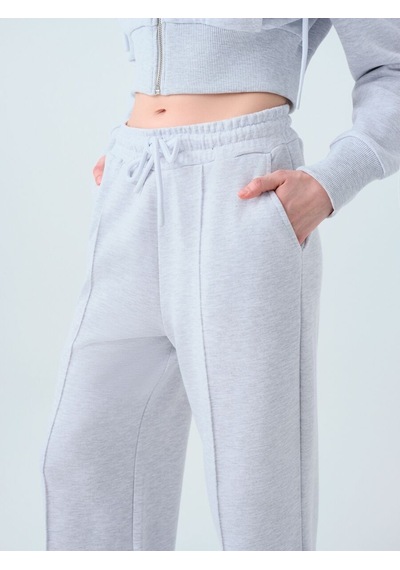 LOFT Straight Fit Kadın Eşofman Altı Gri Melanj