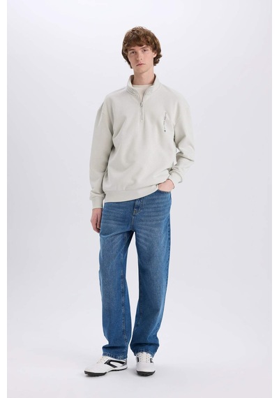 DeFacto Marvel Boxy Fit Dik Yaka Fermuarlı Sırt Baskılı Sweatshirt D6771AX25SPGR503