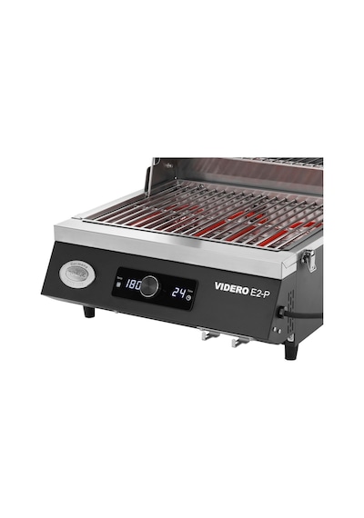 Rösle Videro E2-p Taşınabilir Elektrikli Barbekü 25582 / Camlı Kapak, Sıcak Tutma Izgarası, Toz Boyalı Çelik, Diğer