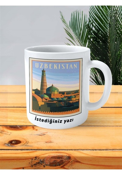 Ozbekistan Özbekistan Baskılı Kupa Bardak Kişiye Özel Desen Çok Renkli