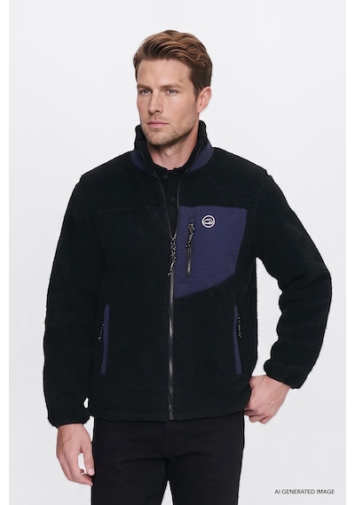 Wrangler Regular Fit Dik Yaka Erkek Sherpa Sweatshirt W2620003001 Siyah