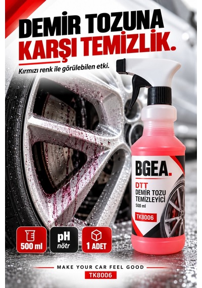 Bgea Dtt Demir Tozu Temizleyici Sprey 500 Ml Ph Nötr Jant Ve Araç Yüzey Temizleyici